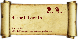 Mizsei Martin névjegykártya